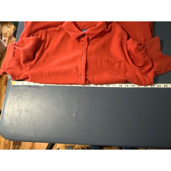 Old Navy Linen Blend Button-Down Shirt Dress L Lagenlook Beachy Boho Resort - Picture 4 of 9